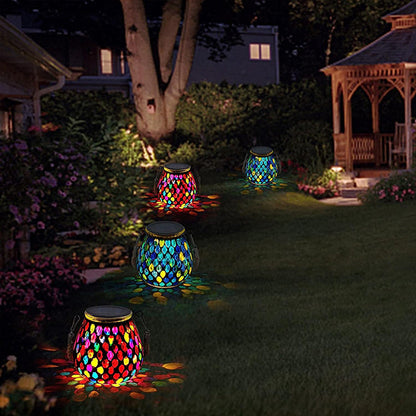 MosaicGlow | Vibrant Handcrafted Solar Glass Outdoor Lantern 3