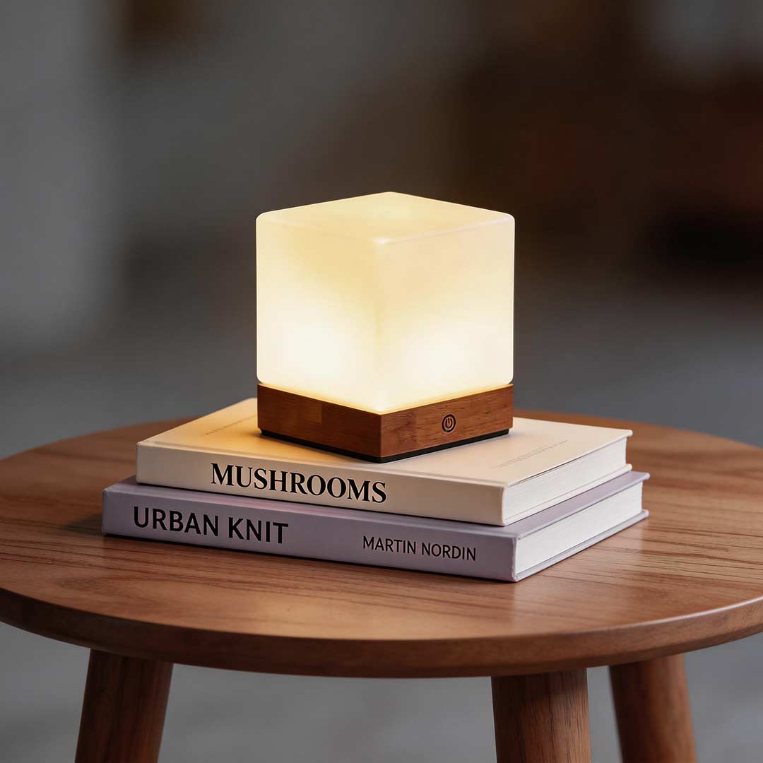 Naturalis | Elegant Minimalist Cordless LED Table Lamp with Wood Base 2