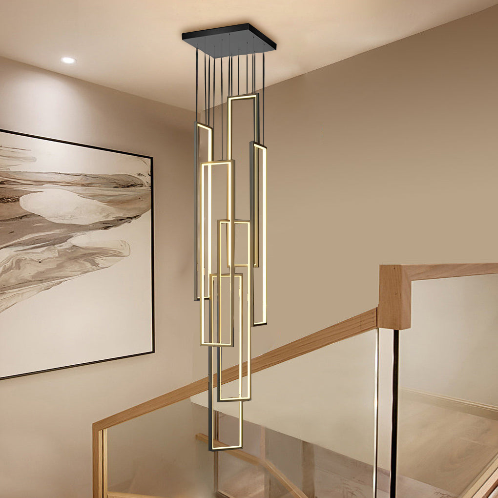 NordicElegance | Modern Black Adjustable LED Duplex Chandelier