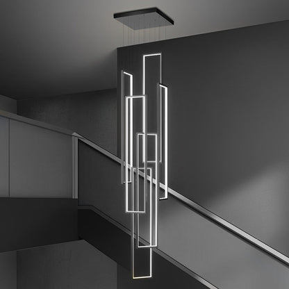 NordicElegance | Modern Black Adjustable LED Duplex Chandelier