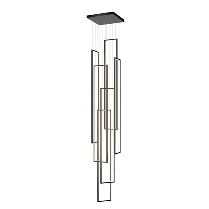 NordicElegance | Modern Black Adjustable LED Duplex Chandelier