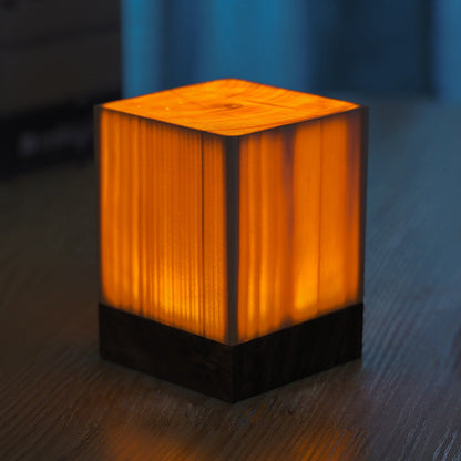 PineGlow | Stylish Modern Cordless Wood Grain Table Lamp 7