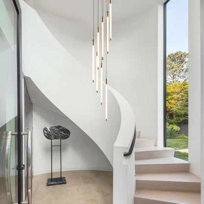 AureaGlow | Modern Elegant Black Spiral Chandelier Light Fixture