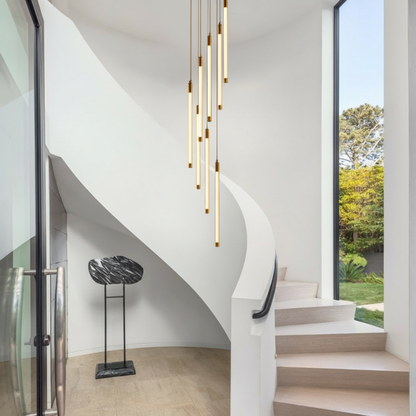 AureaGlow | Modern Elegant Black Spiral Chandelier Light Fixture