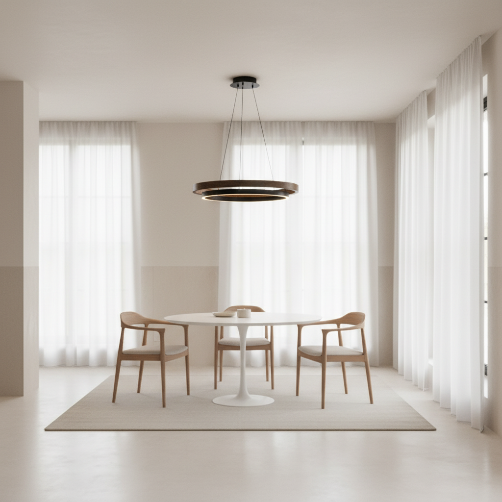 Lunaris | Modern Elegant Black LED Pendant Chandelier Light Fixture