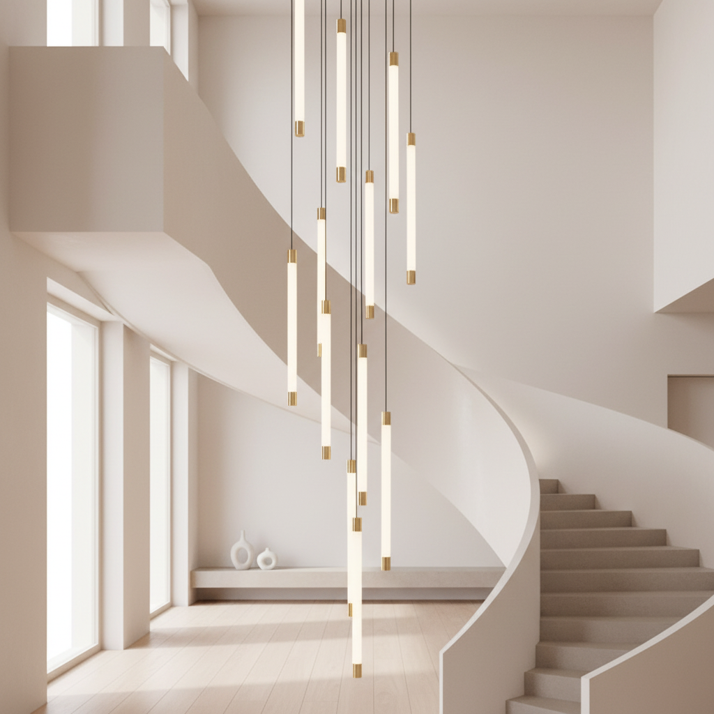AureaGlow | Modern Elegant Black Spiral Chandelier Light Fixture