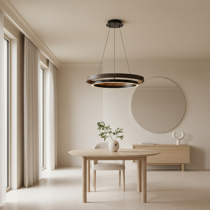 Lunaris | Modern Elegant Black LED Pendant Chandelier Light Fixture