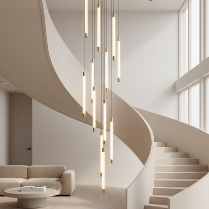 AureaGlow | Modern Elegant Black Spiral Chandelier Light Fixture