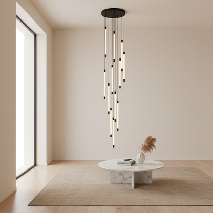 AureaGlow | Modern Elegant Black Spiral Chandelier Light Fixture
