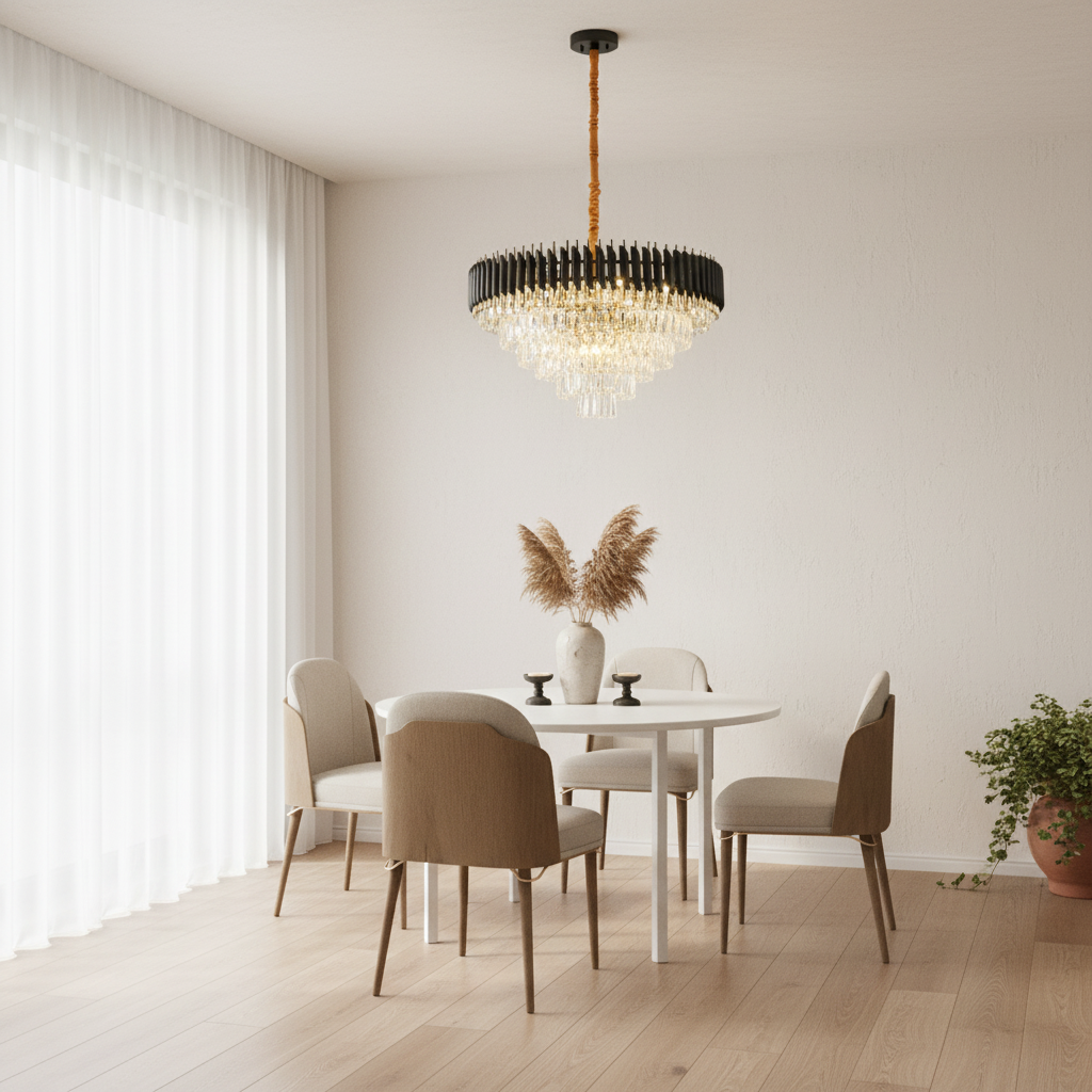 Luminara | Elegant Modern Crystal Chandelier with Dimming Feature