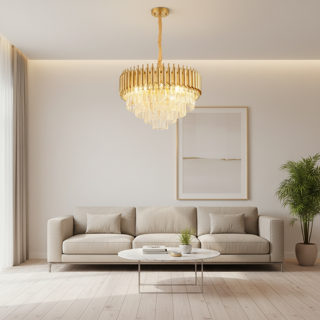 Luminara | Elegant Modern Crystal Chandelier with Dimming Feature