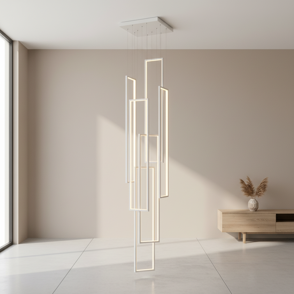 NordicElegance | Modern Black Adjustable LED Duplex Chandelier