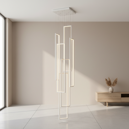 NordicElegance | Modern Black Adjustable LED Duplex Chandelier