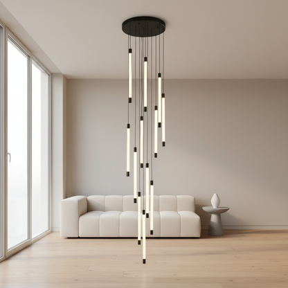AureaGlow | Modern Elegant Black Spiral Chandelier Light Fixture