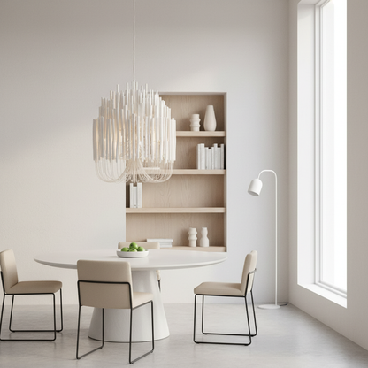 TimberGlow | Elegant Rustic Wooden Modern Chandelier Light with Adjustable Chain