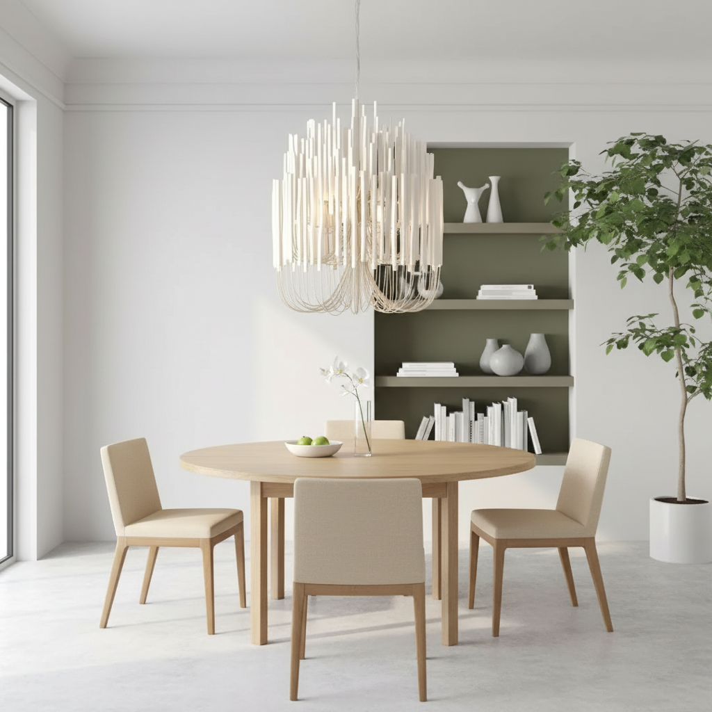TimberGlow | Elegant Rustic Wooden Modern Chandelier Light with Adjustable Chain