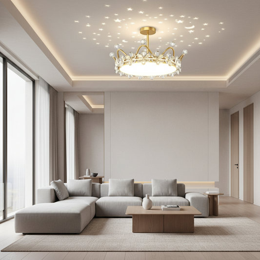 CelestialGlow | Elegant Modern LED Flush Mount Ceiling Light with Dimming