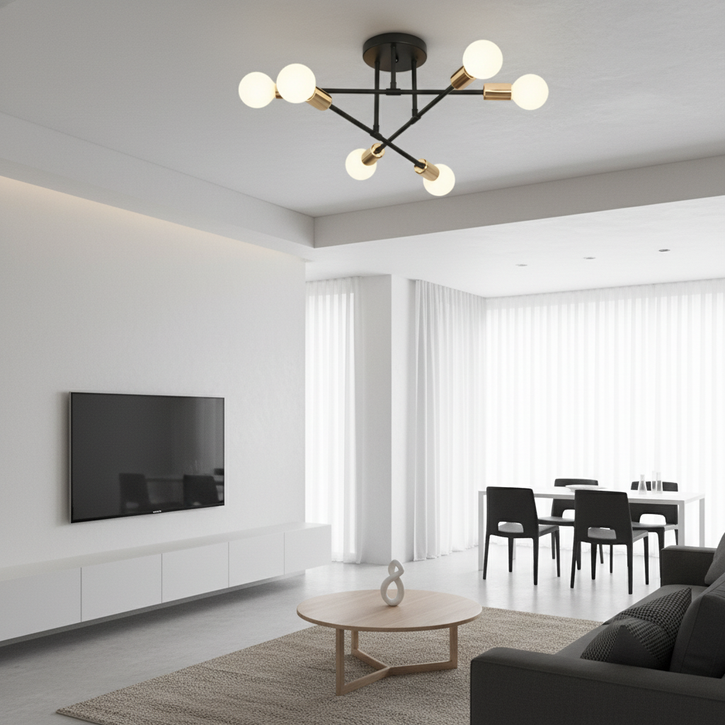 CelestialSphere | Modern Elegant 6-Light Flush Mount Ceiling Light