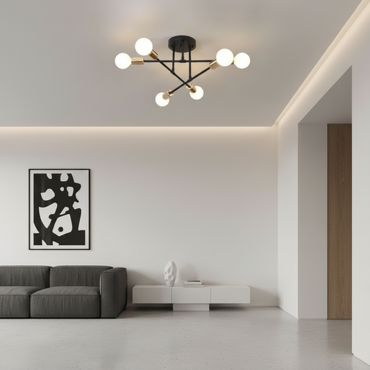 Luminara | Modern Geometric LED Semi Flush Mount Ceiling Light Fixture