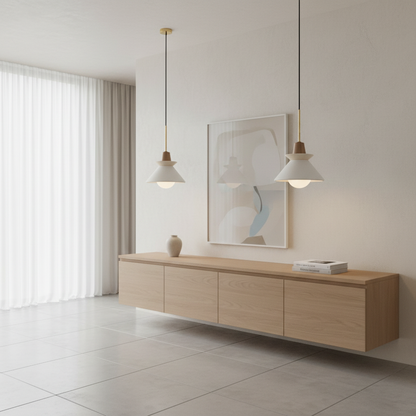 Cemento | Elegant Minimalist White Cement Kitchen Pendant Lighting