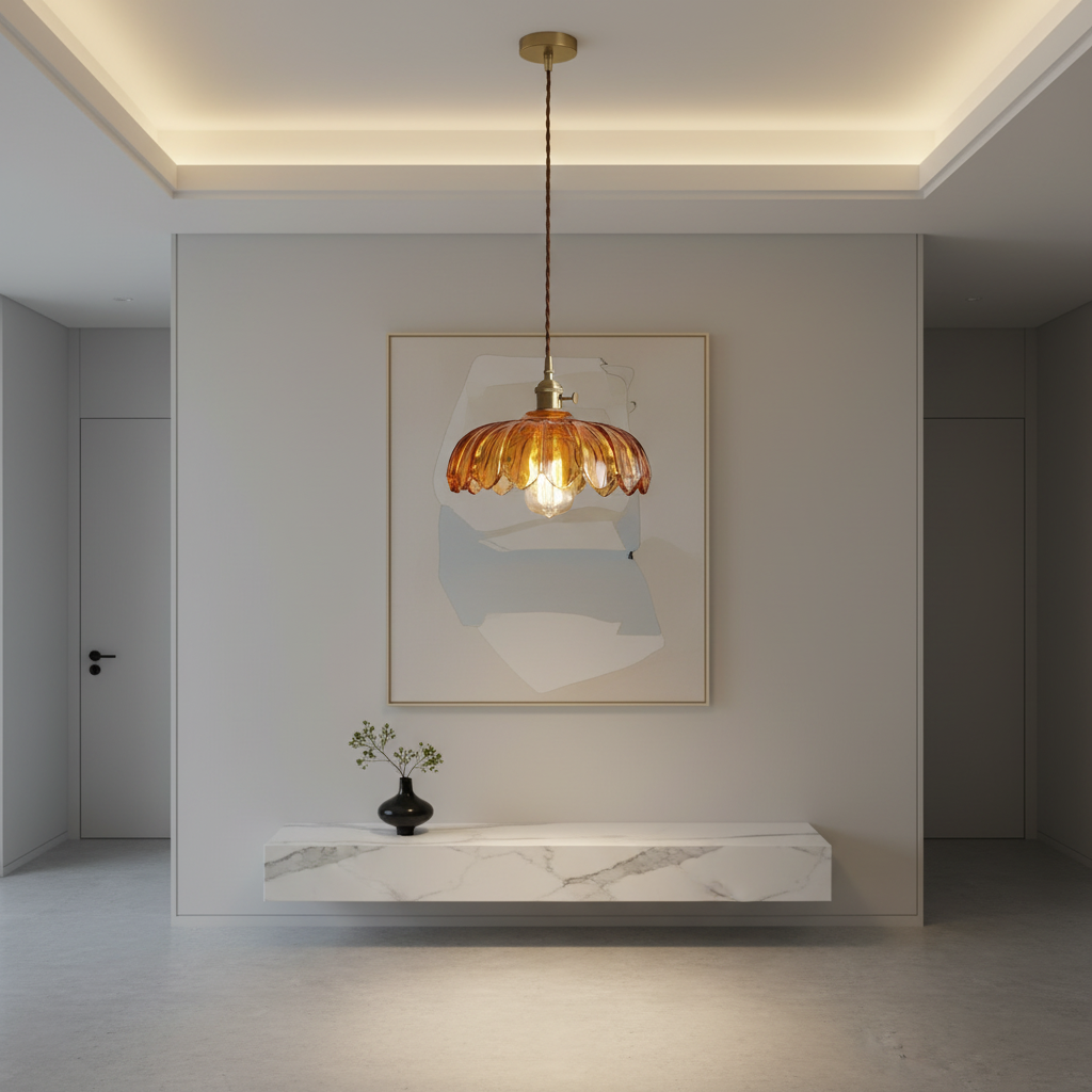 FloraGlow | Elegant Retro Glass Kitchen Pendant Lighting Fixture