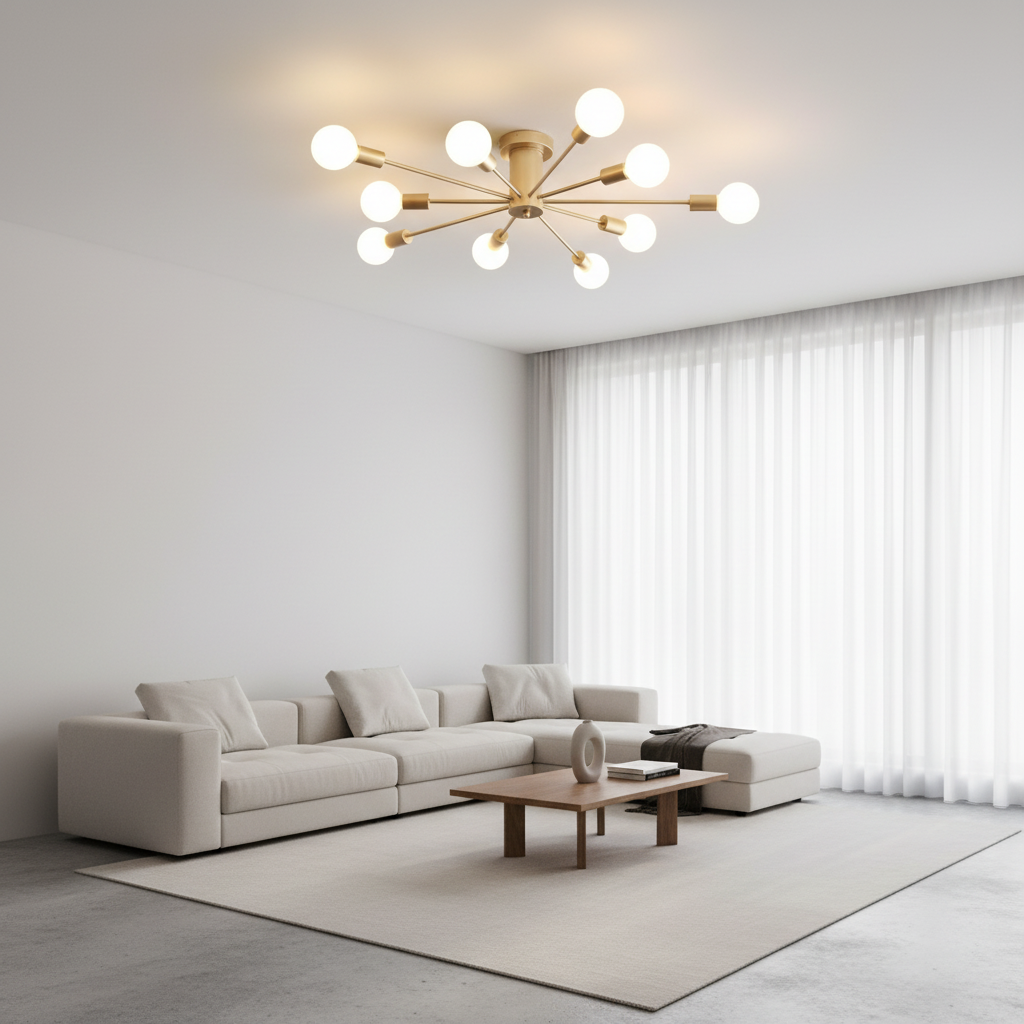 Luminara | Elegant Retro Metal Flush Mount Ceiling Light Fixture