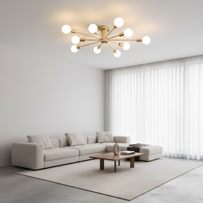 Luminara | Elegant Retro Metal Flush Mount Ceiling Light Fixture