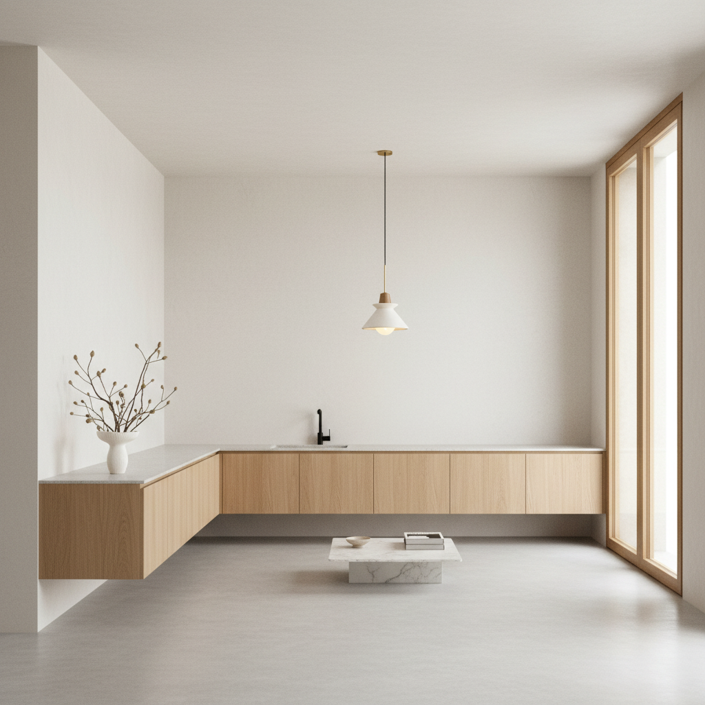 Cemento | Elegant Minimalist White Cement Kitchen Pendant Lighting
