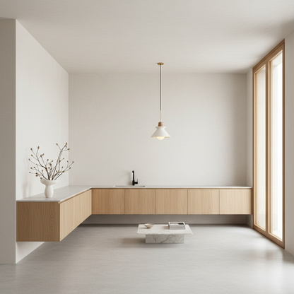 Cemento | Elegant Minimalist White Cement Kitchen Pendant Lighting