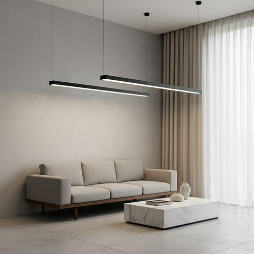 Luminara | Sleek Modern Black Pendant Light for Kitchen Lighting