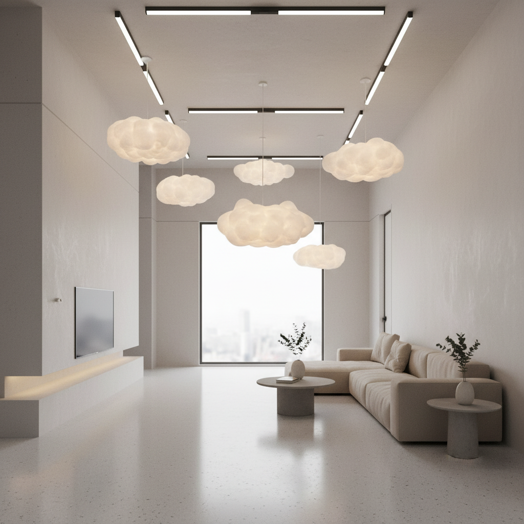 NimbusCloud | Modern Elegant Fabric Pendant Light Fixture