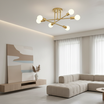 Luminara | Modern Geometric LED Semi Flush Mount Ceiling Light Fixture