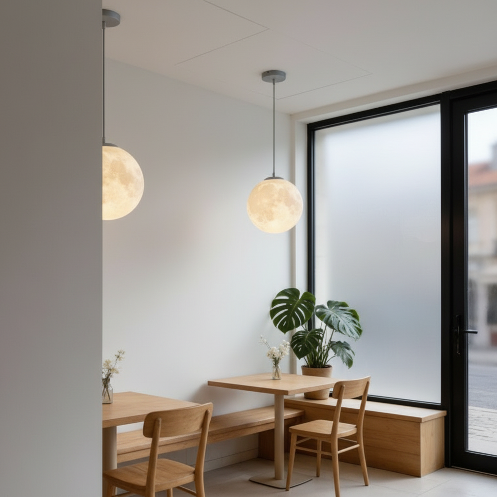Lunara | Elegant Minimalist Moon Globe Pendant Light Fixture