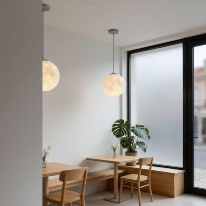 Lunara | Elegant Minimalist Moon Globe Pendant Light Fixture