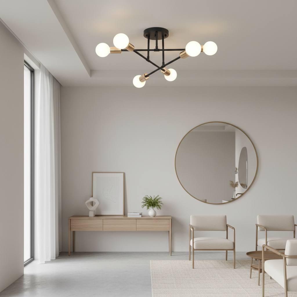 Luminara | Modern Geometric LED Semi Flush Mount Ceiling Light Fixture