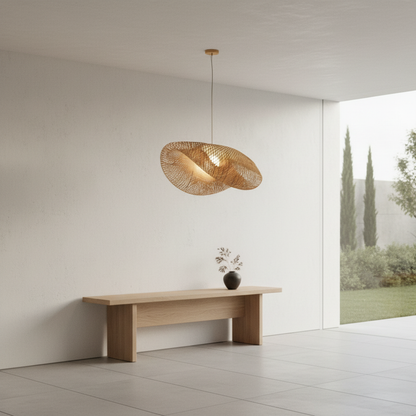 BambooWave | Elegant Natural Bamboo Kitchen Pendant Lighting Fixture