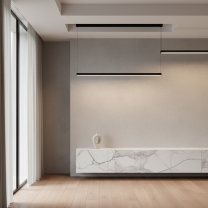 Luminara | Sleek Modern Black Pendant Light for Kitchen Lighting
