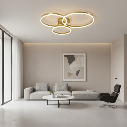 Luminara | Stylish Modern Gold Flush Mount Ceiling Light Fixture