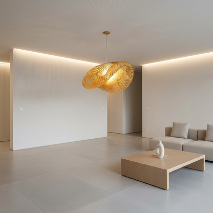 BambooWave | Elegant Natural Bamboo Kitchen Pendant Lighting Fixture