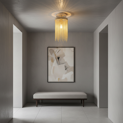 TasselGlow | Elegant Modern Farmhouse Flush Mount Ceiling Light