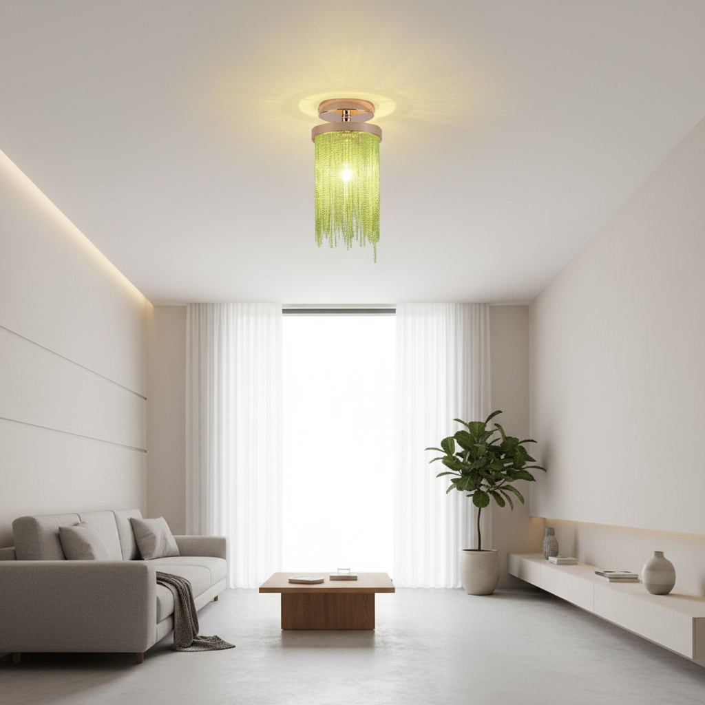 TasselGlow | Elegant Modern Farmhouse Flush Mount Ceiling Light