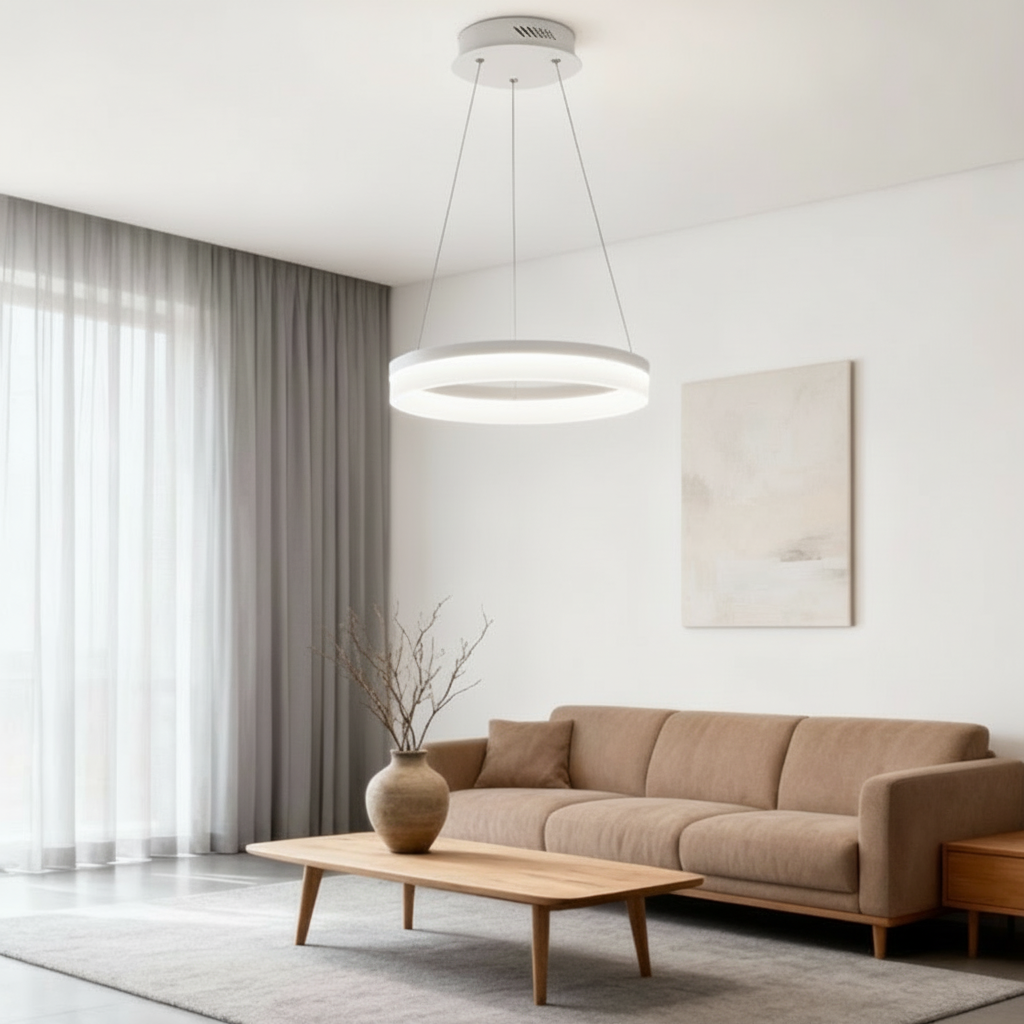 Lunara | Sleek Modern Black Pendant Light with Dimmable LED Illumination