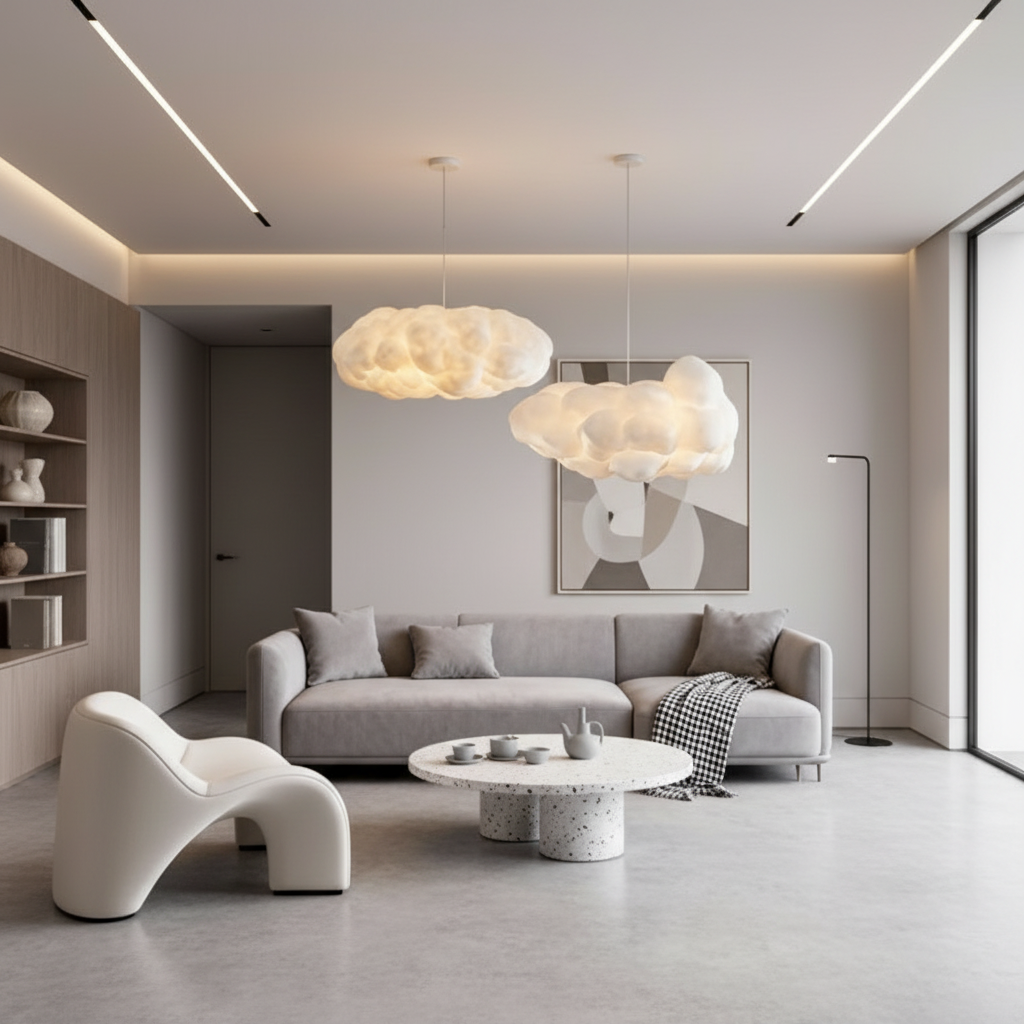NimbusCloud | Modern Elegant Fabric Pendant Light Fixture