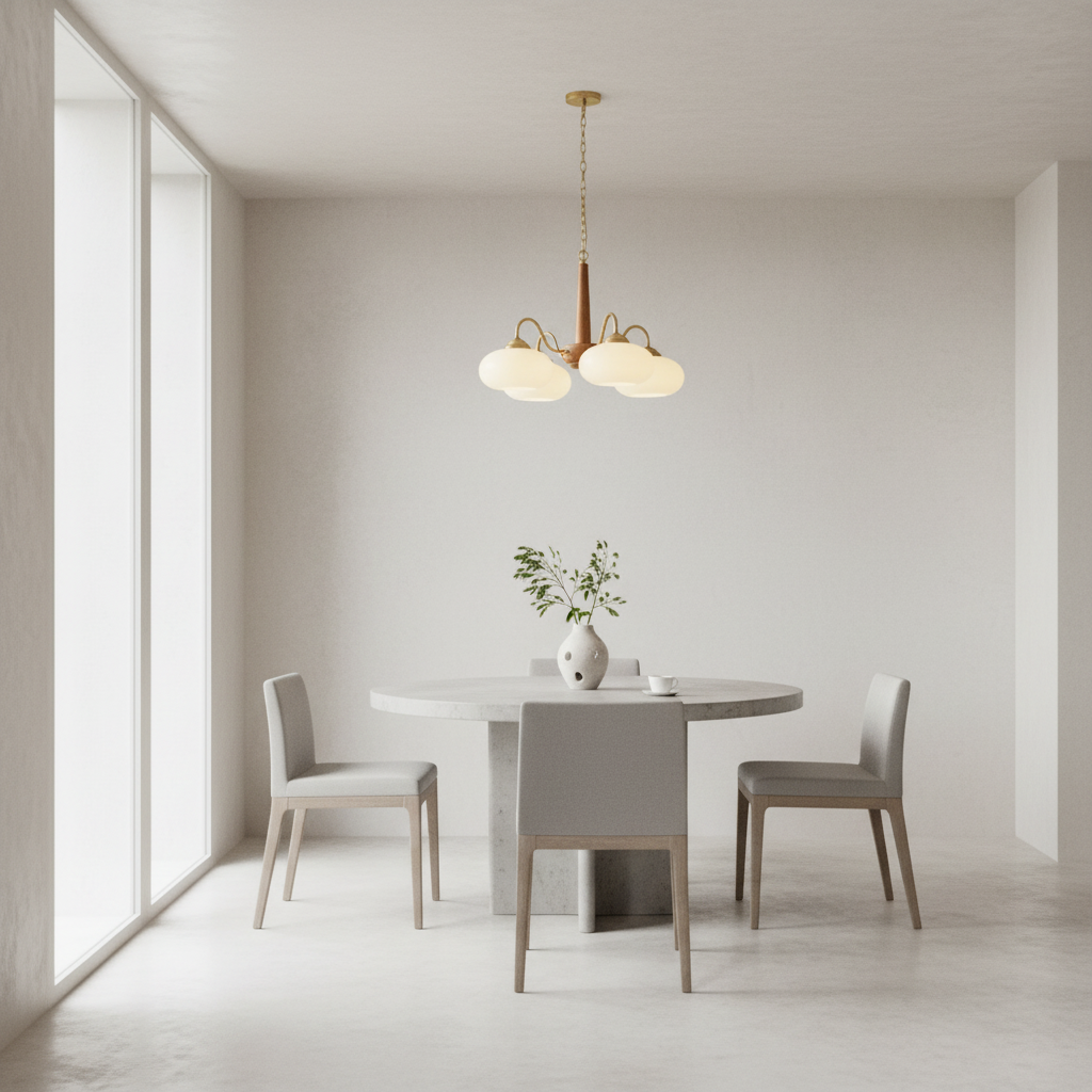 WalnutBrass | Contemporary Elegant LED Ceiling Chandelier
