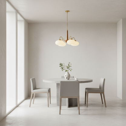 WalnutBrass | Contemporary Elegant LED Ceiling Chandelier