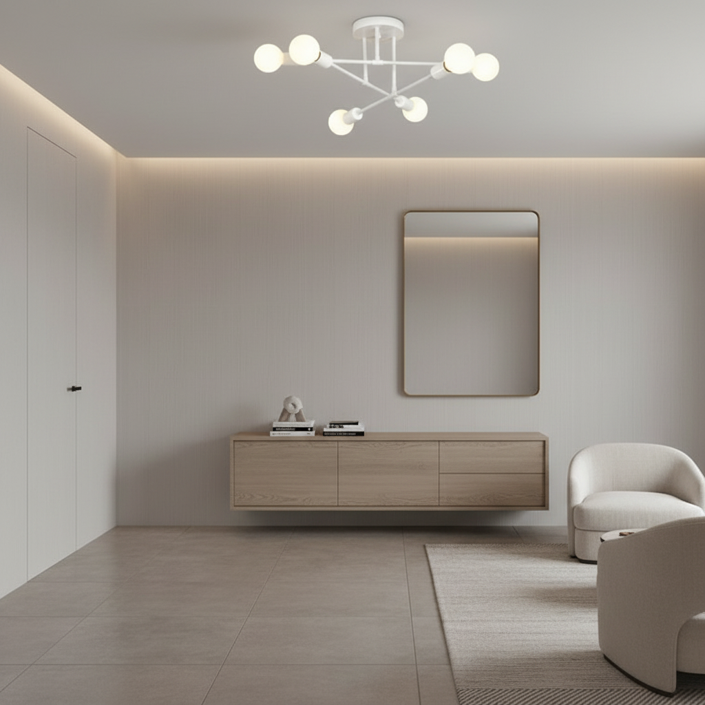 CelestialSphere | Modern Elegant 6-Light Flush Mount Ceiling Light