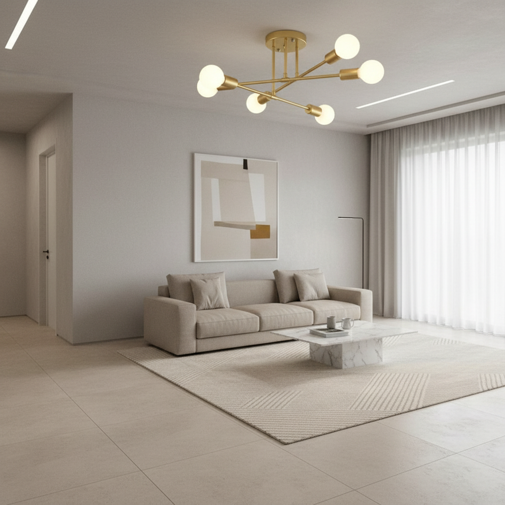 Luminara | Modern Geometric LED Semi Flush Mount Ceiling Light Fixture