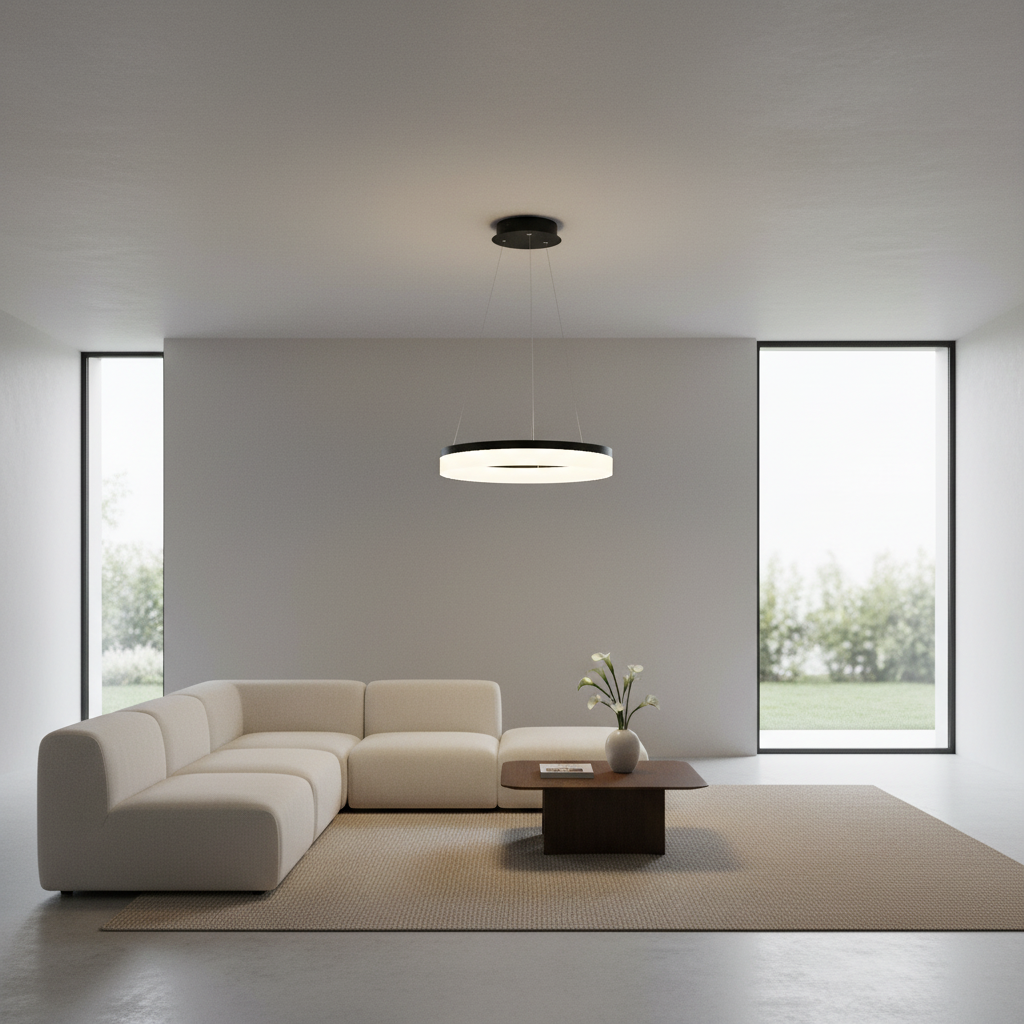 Lunara | Sleek Modern Black Pendant Light with Dimmable LED Illumination