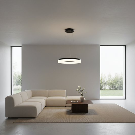Lunara | Sleek Modern Black Pendant Light with Dimmable LED Illumination