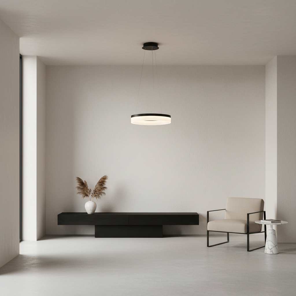 Lunara | Sleek Modern Black Pendant Light with Dimmable LED Illumination